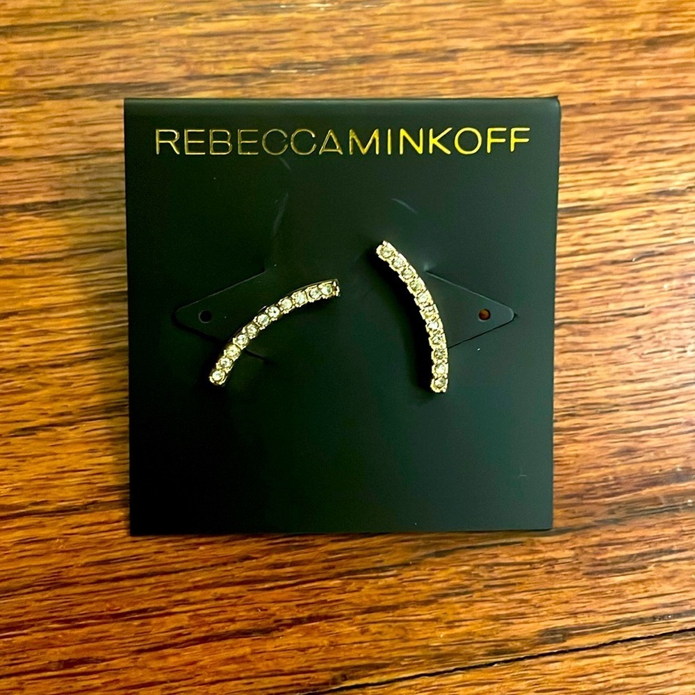 Rebecca Minkoff earrings Cubic Zirconia Earring Set Ear Climbers Jewelry New